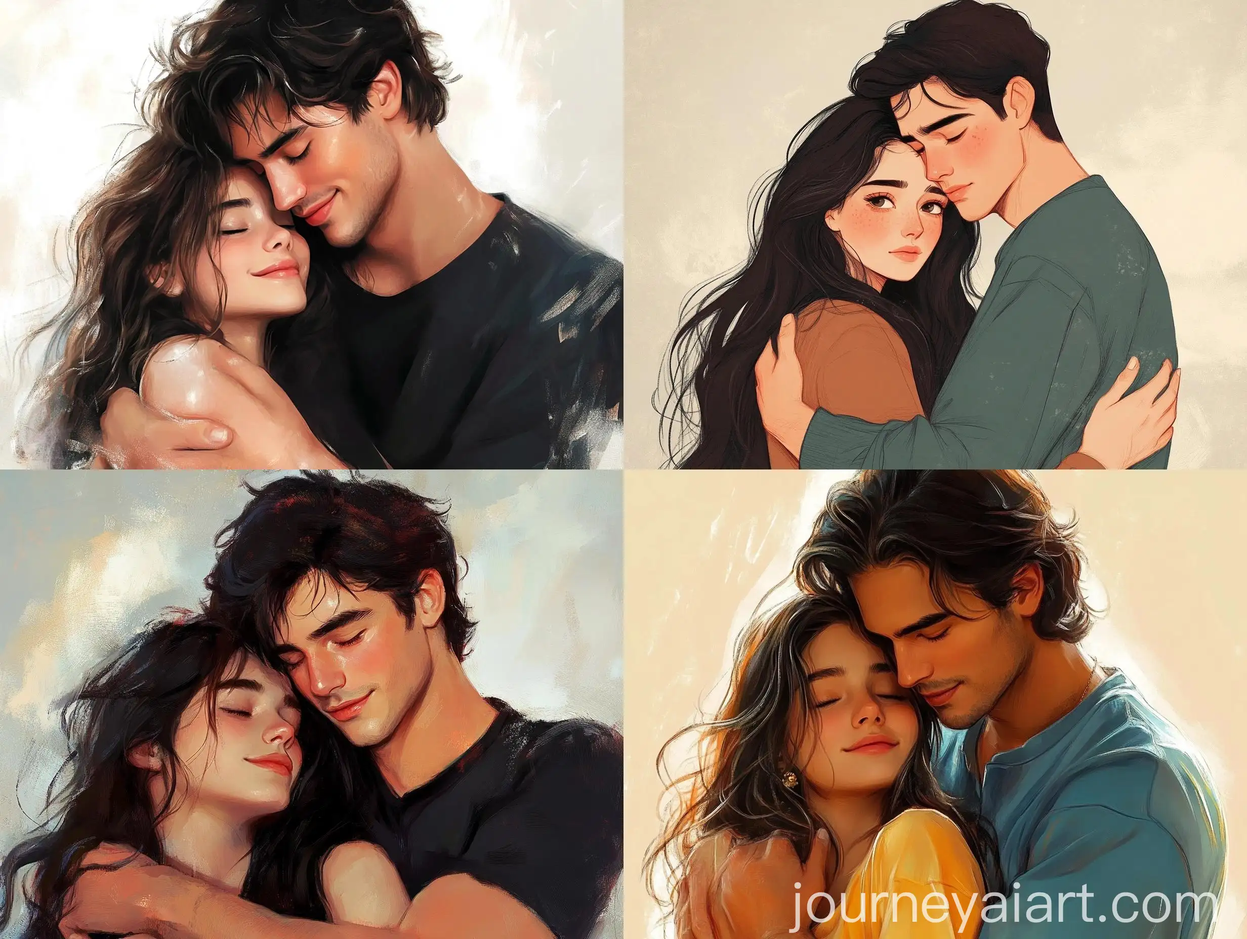 Tender-Embrace-of-a-Tall-Brunette-Guy-and-a-Young-Brunette-Girl