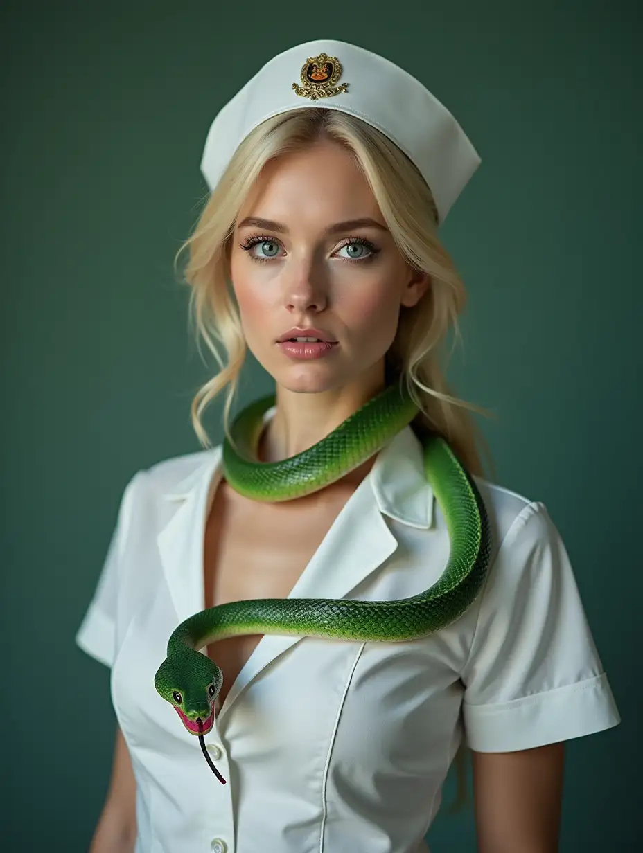 Blonde-Russian-Nurse-with-Cobra-Snake-in-HighResolution-Portrait