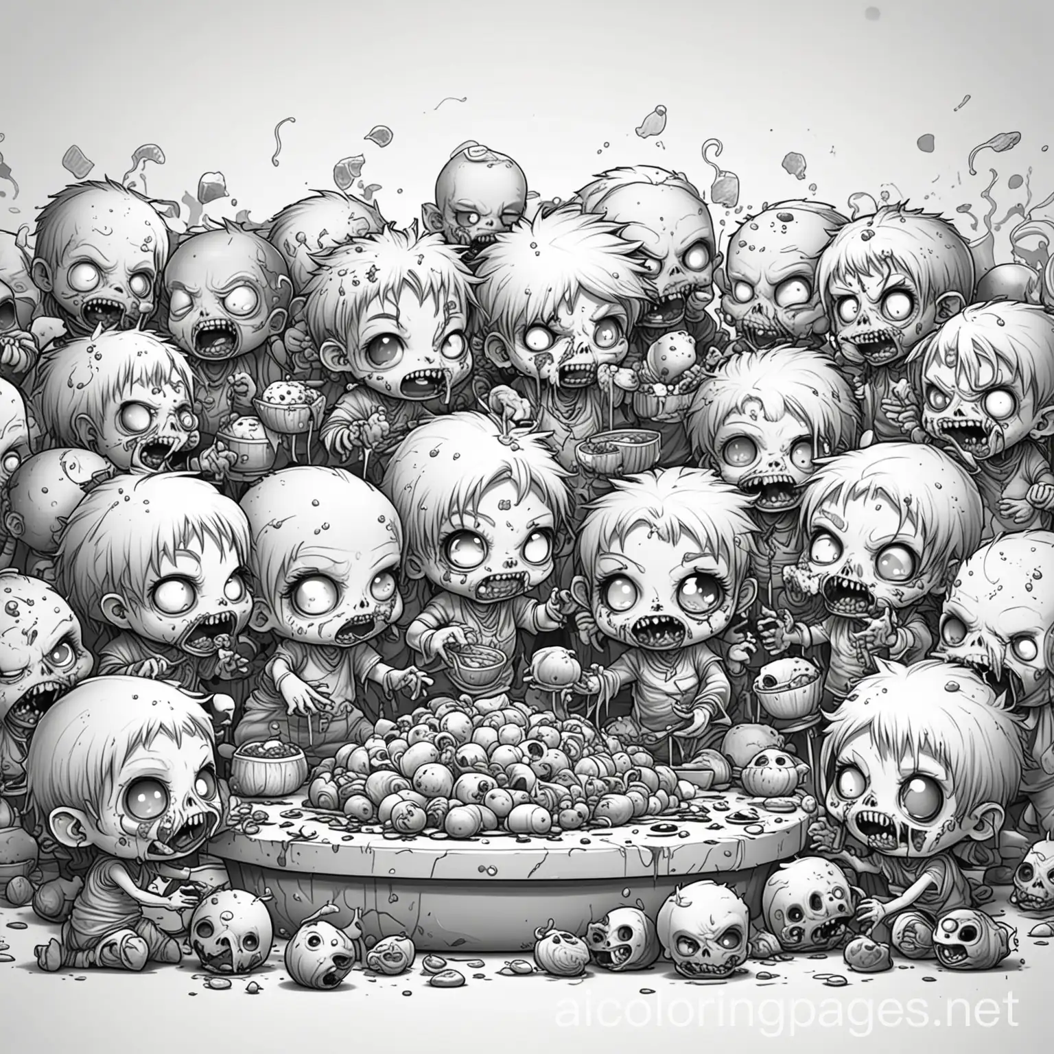 Chibi-Zombies-Enjoying-a-Feast-in-a-Whimsical-Setting