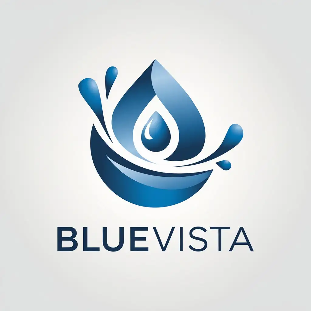 LOGO Design for BlueVista Water Splash and Drop Theme with Clear Background