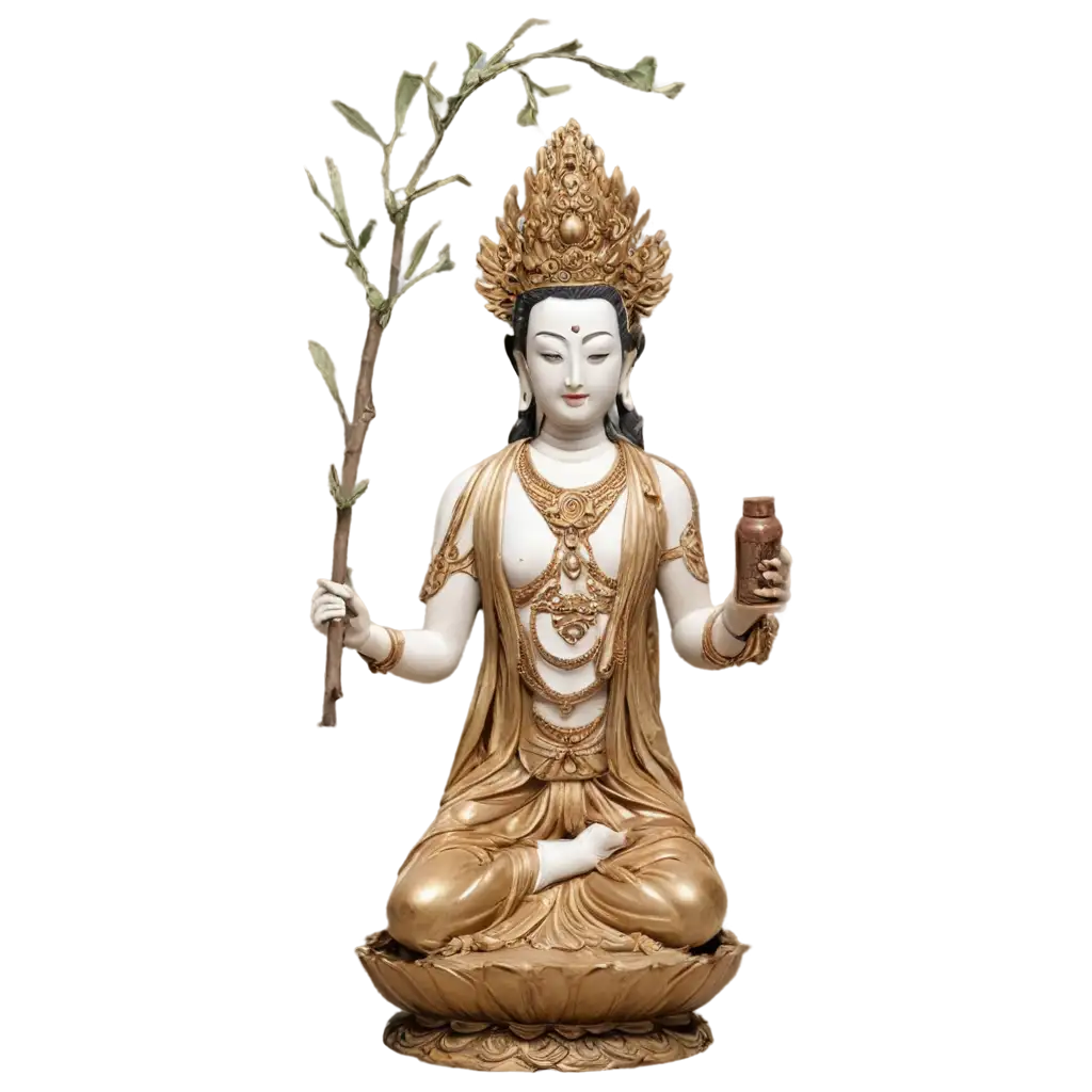 PNG-Image-of-Avalokiteshvara-Bodhisattva-Holding-a-Bottle-and-Willow-Branch-with-Blessed-Water