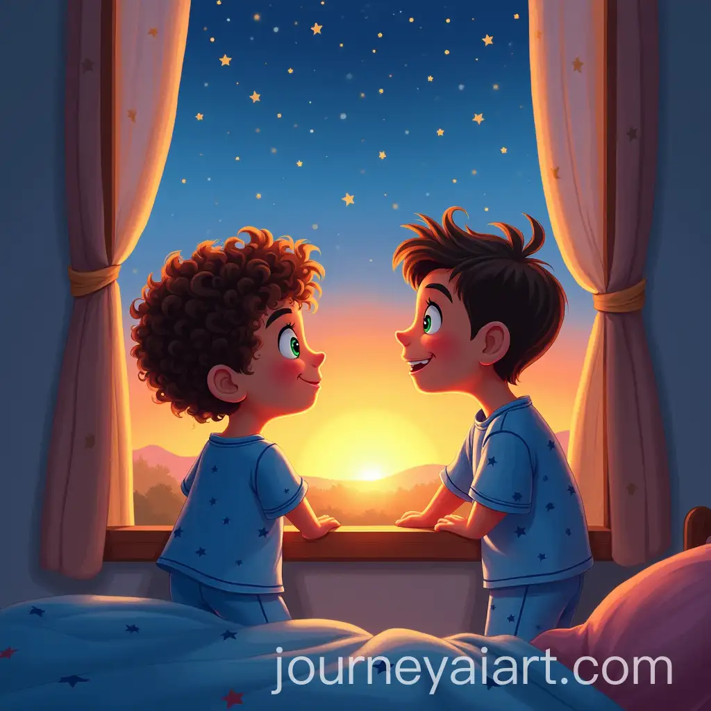 Cozy-Childrens-Book-Cover-with-Ahmet-Watching-Sunset-with-Parents