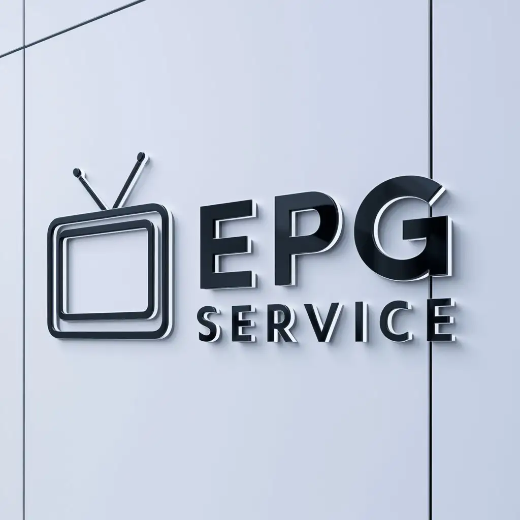 a logo design,with the text "EPG Service", main symbol:Televisor,Moderate,be used in Technology industry,clear background