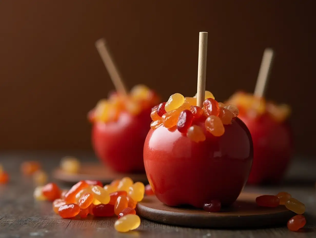 Candy apple, traditional Halloween food