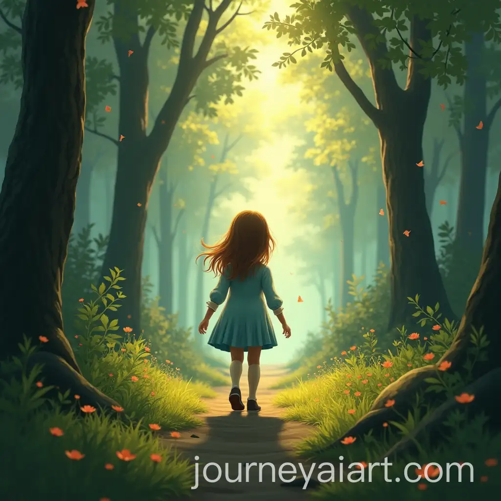 Little-Girl-Walking-Through-a-Mystical-Forest-Path