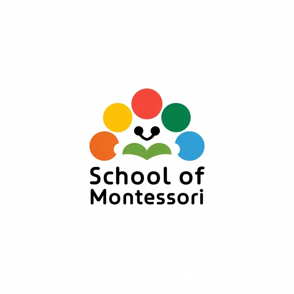 LOGO Design for School of Montessori Minimalistic Vector Logo for Kindergarten