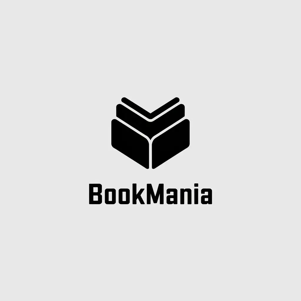 LOGO Design for BookMania Minimalistic Book Symbol for Retail Industry with Clear Background