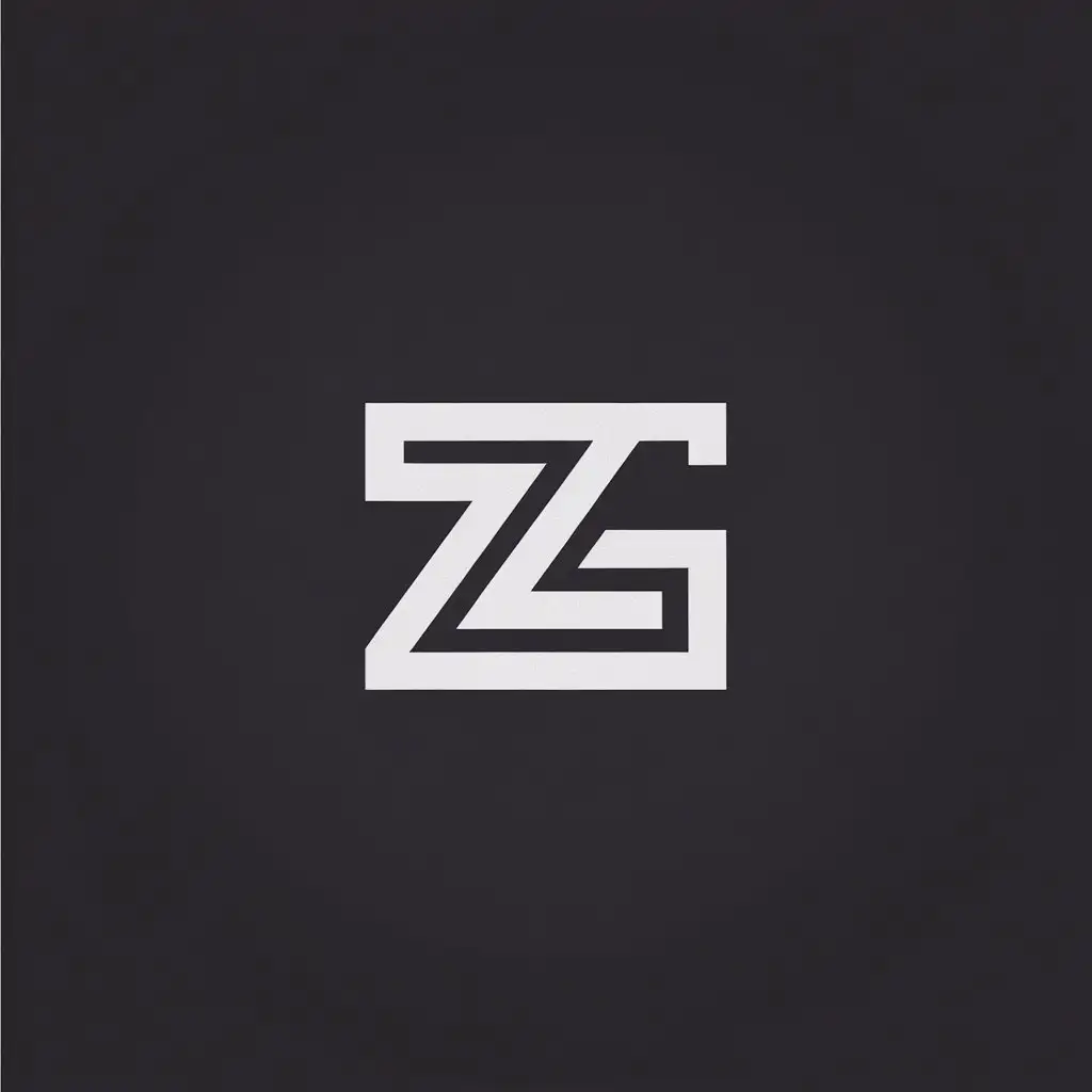 LOGO Design for ZG Black and White Bold Lettering with Formal Simple Style for FPS Game Team and Versatile Industry Use