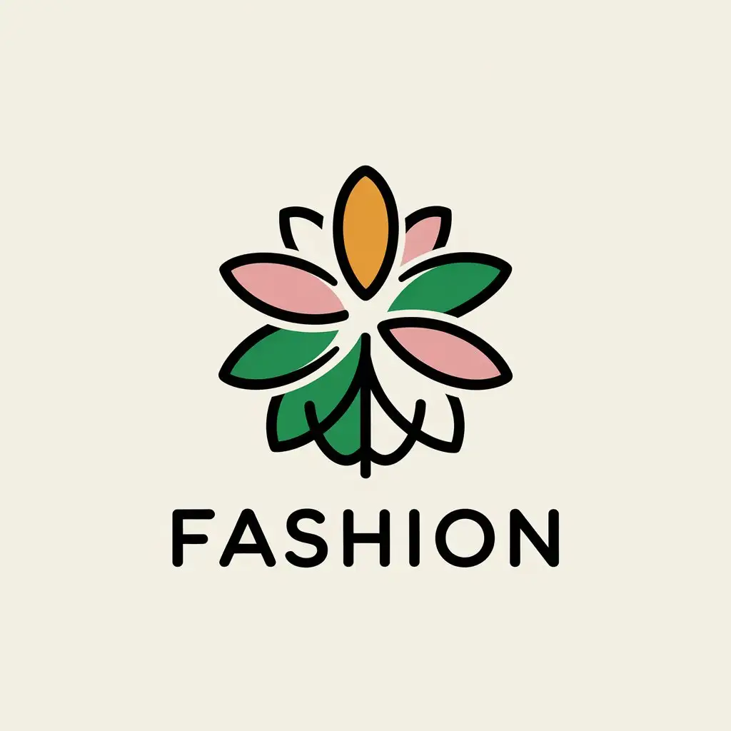 a vector logo design,with the text "Fashion", main symbol:Flower,Moderate,be used in Fashion industry,clear background