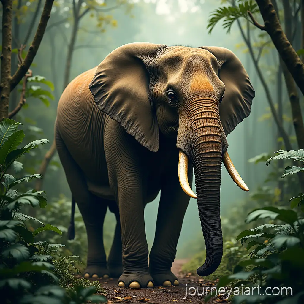 Elephant-with-Tiger-Skin-in-aElephant-in-tiger-skin-Lush-Jungle-Landscape