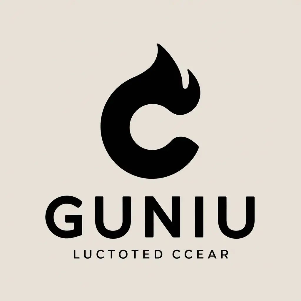 a vector logo design,with the text "GUNIU", main symbol:C-shaped flame,Moderate,be used in Others industry,clear background