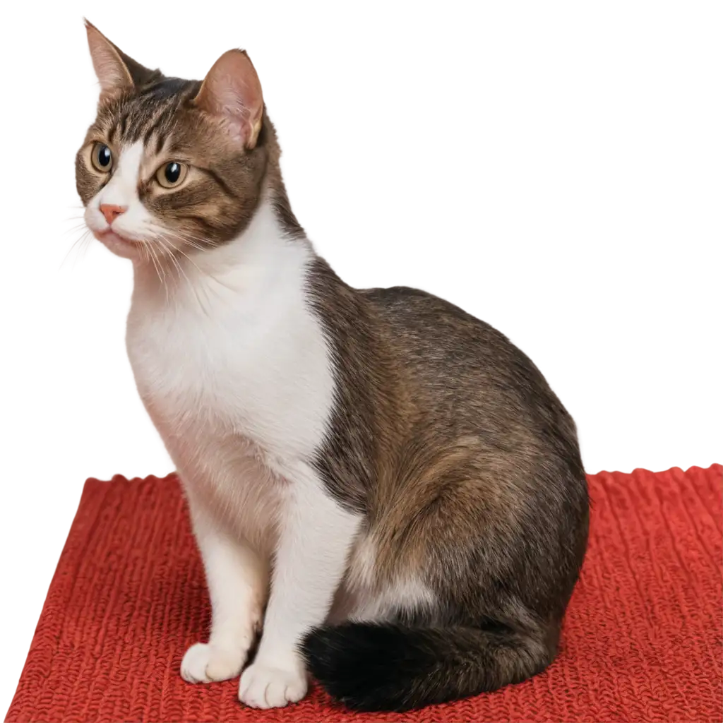 Beautiful-PNG-Image-of-a-Cat-on-a-Red-Mat-Enhance-Your-Online-Presence