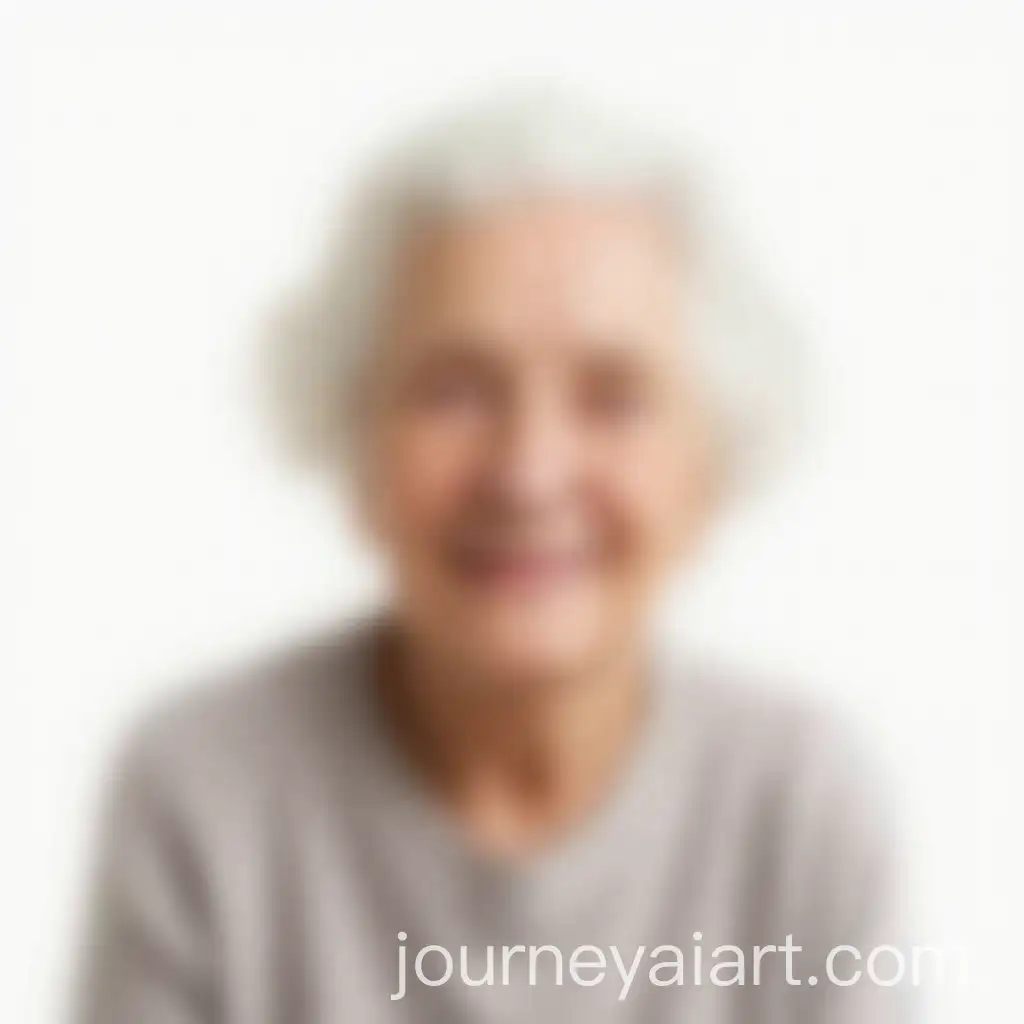 Sweet-Grandma-with-Soft-Focus-on-White-Background