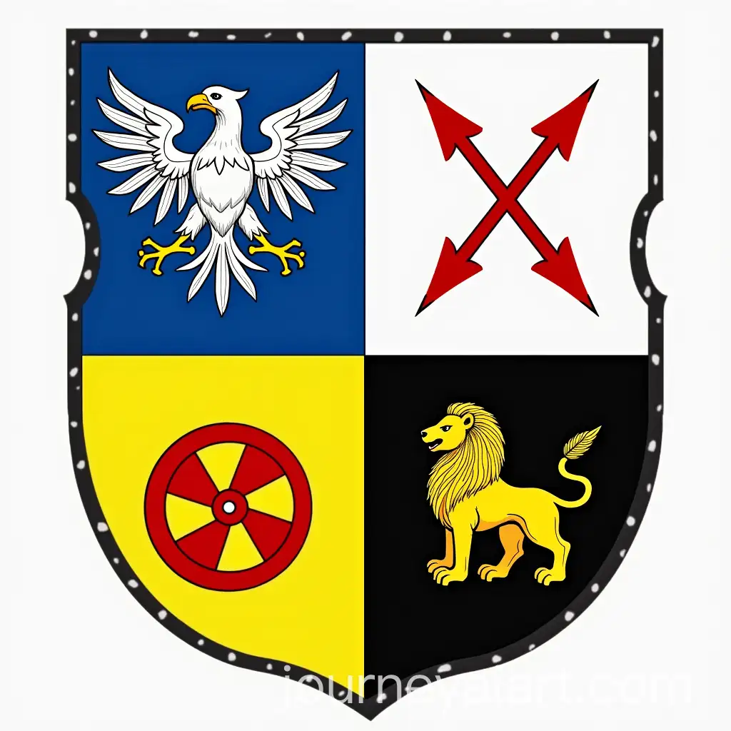 Medieval-Coat-of-Arms-with-Scalloped-Edges-and-Symbolic-Designs