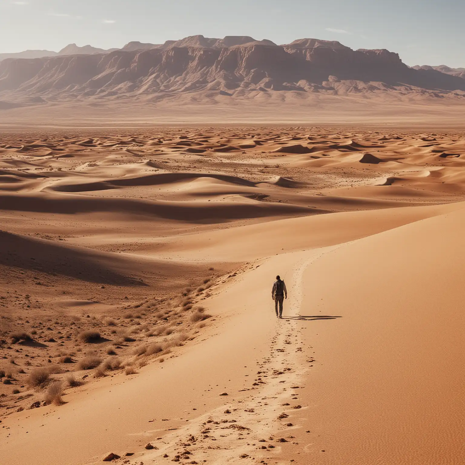 Lone-Traveler-Walking-Through-Expansive-Desert-Landscape