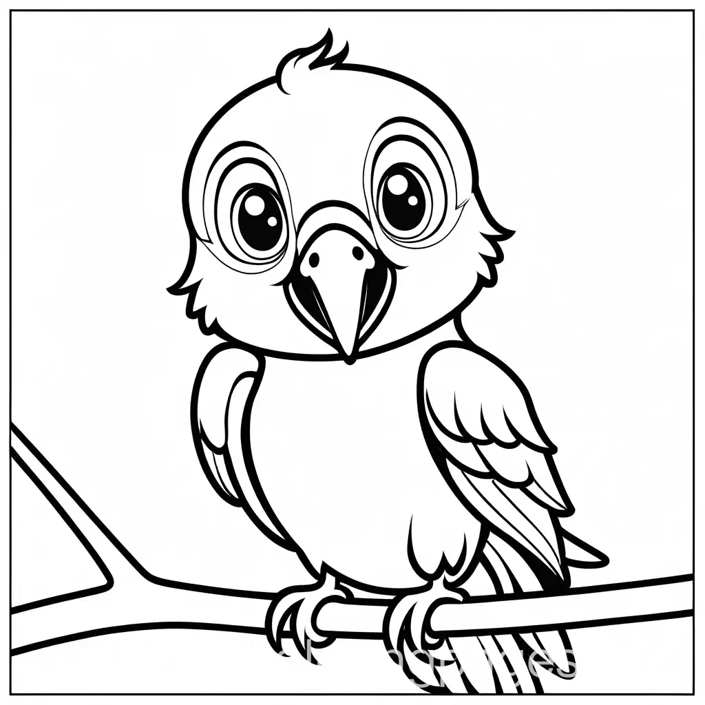 Smiling-Parrot-Coloring-Page-for-Toddlers