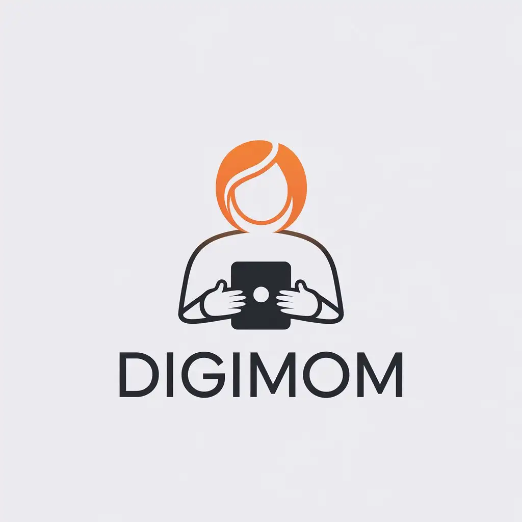 LOGO Design for DigiMom Digital Mother Minimalistic Vector for Internet Industry