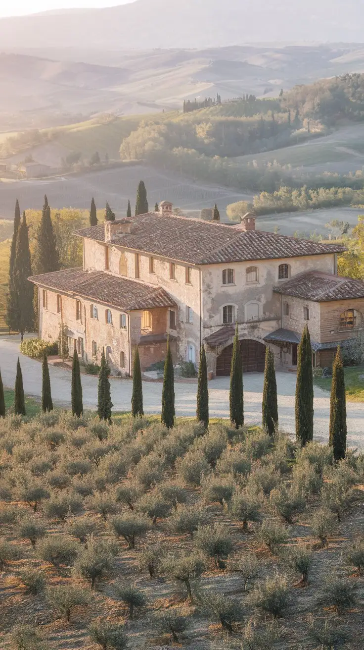 Rugged-Stone-Farmhouse-in-Tuscany-with-Olive-Groves-and-Rolling-Hills