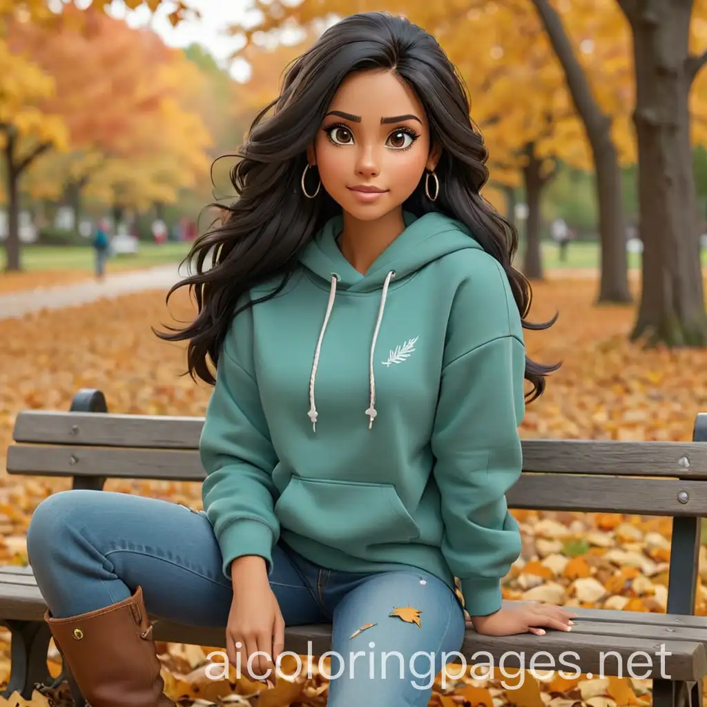 Native-American-Woman-in-Autumn-Park-Setting