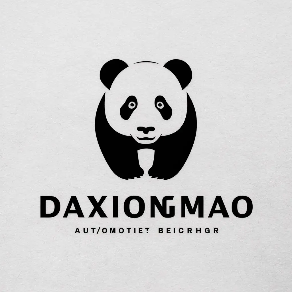 a vector logo design,with the text "daxiongmao", main symbol:panda,Moderate,be used in Automotive industry,clear background