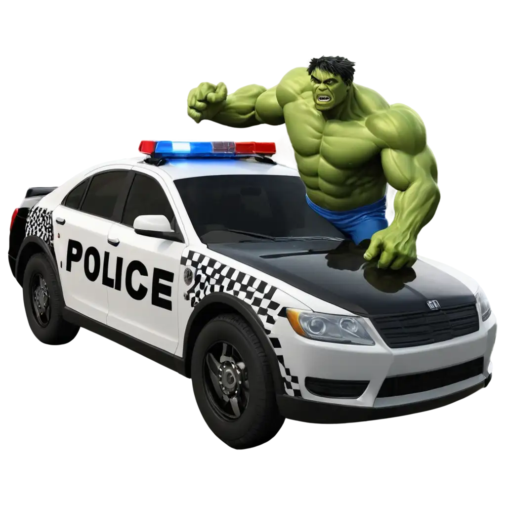 Hulk-and-Police-Car-3D-PNG-Image-HighQuality-Visual-for-Dynamic-Designs