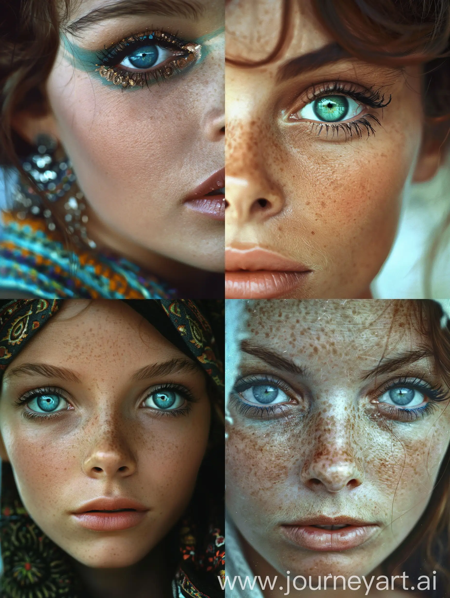 Stunning-Woman-with-Turquoise-Eyes-in-Vintage-Color-Photography