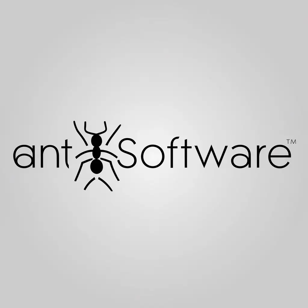 a logo design,with the text "Ant software", main symbol:Minimalistic modern ant symbol,Minimalistic,be used in Internet industry,clear background