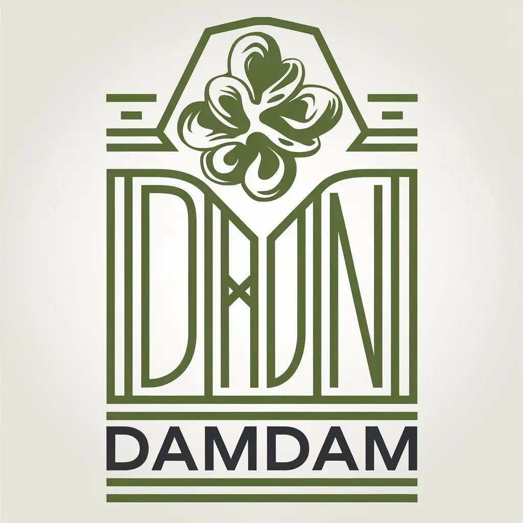 LOGO Design for Damdam Green Popcorn Grain Symbol for Restaurant Industry with Vector Style and Clear Background