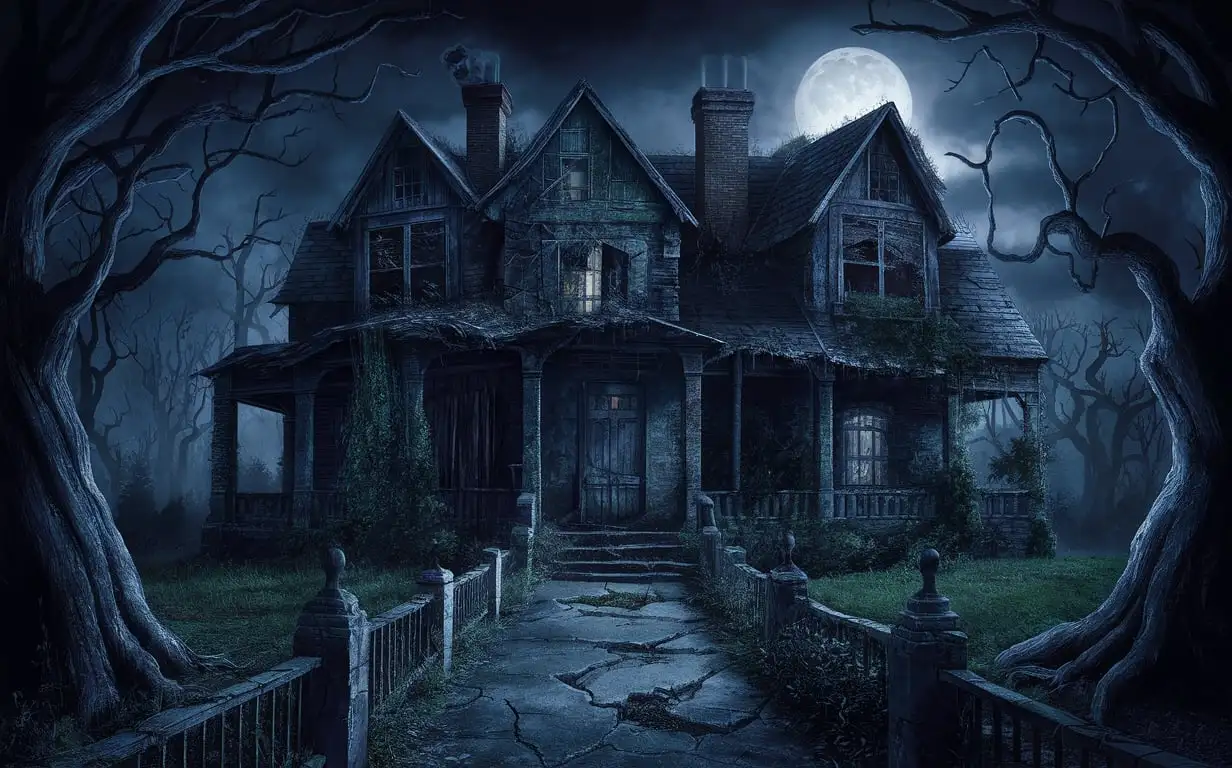 Eerie-Haunted-House-in-Moonlit-Shadows