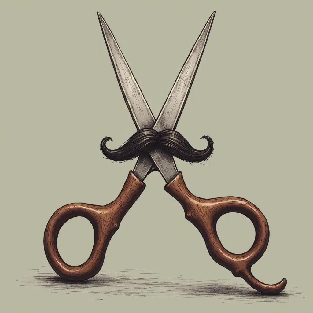 A scissor add moustache