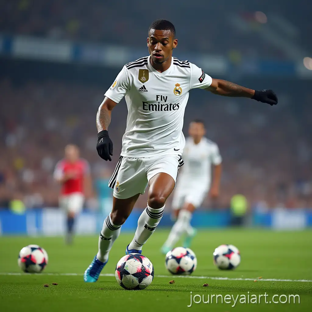 Kylian-Mbapp-inKylian-Mbapp-Football-Goal-Real-Madrid-Jersey-Scoring-Goals-in-a-Football-Net