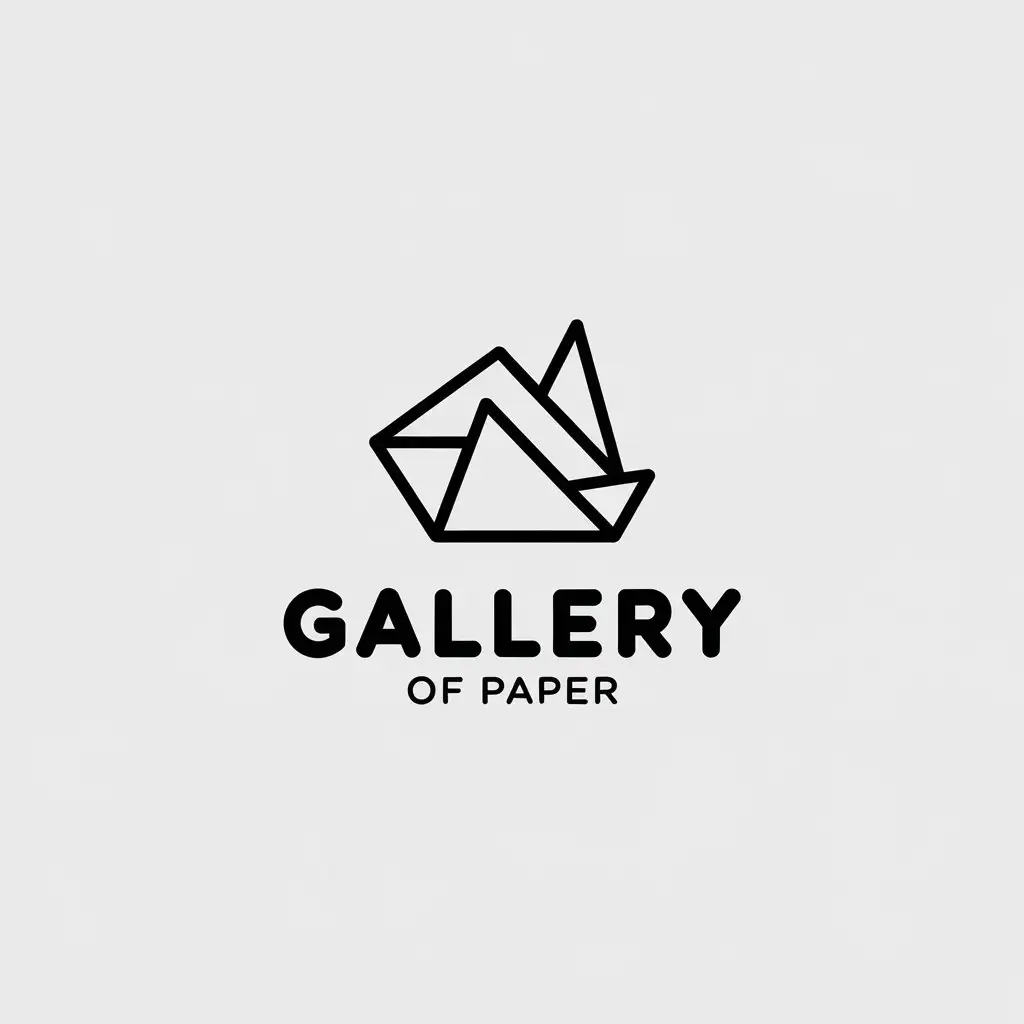 LOGO Design for Gallery of Paper Origami Paper Symbol with Minimalist Style for Nonprofit Industry