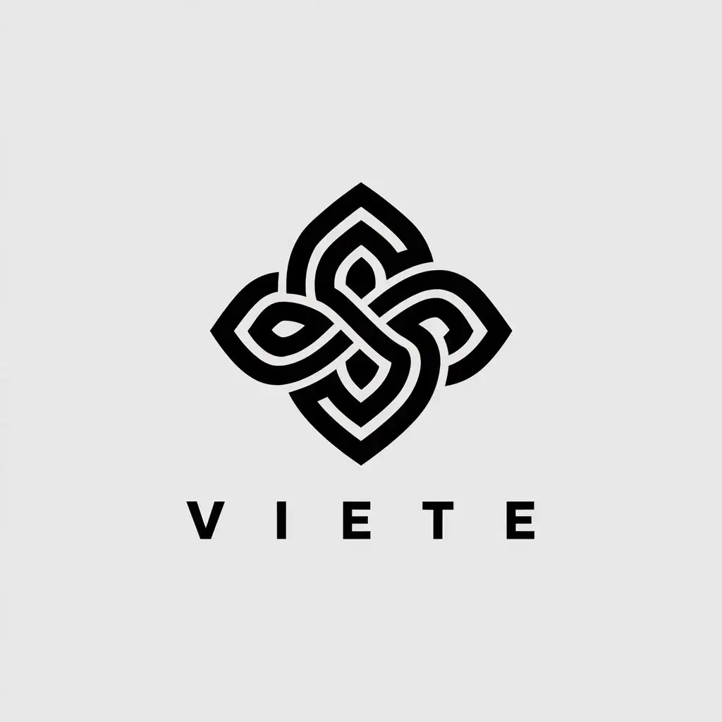 LOGO Design for VIETE Minimal Celtic Icon with Clean Modern Look and Clear Background