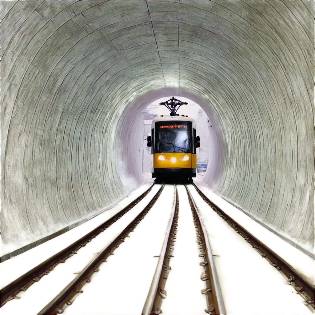 Realistic-Tram-in-Tunnel-PNG-Image-Capturing-Urban-Depth-and-Motion