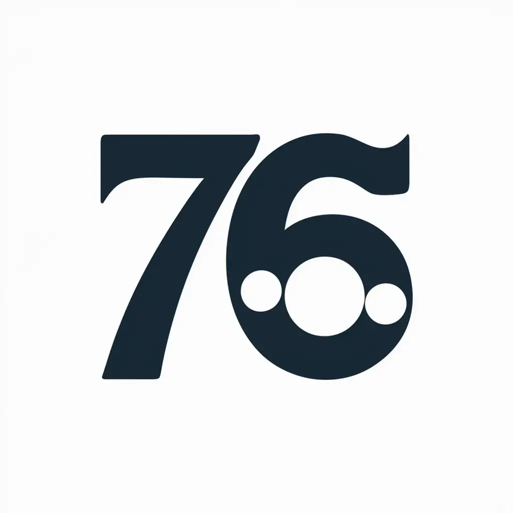 a vector logo design,with the text "76", main symbol:dominoes,Moderate,clear background