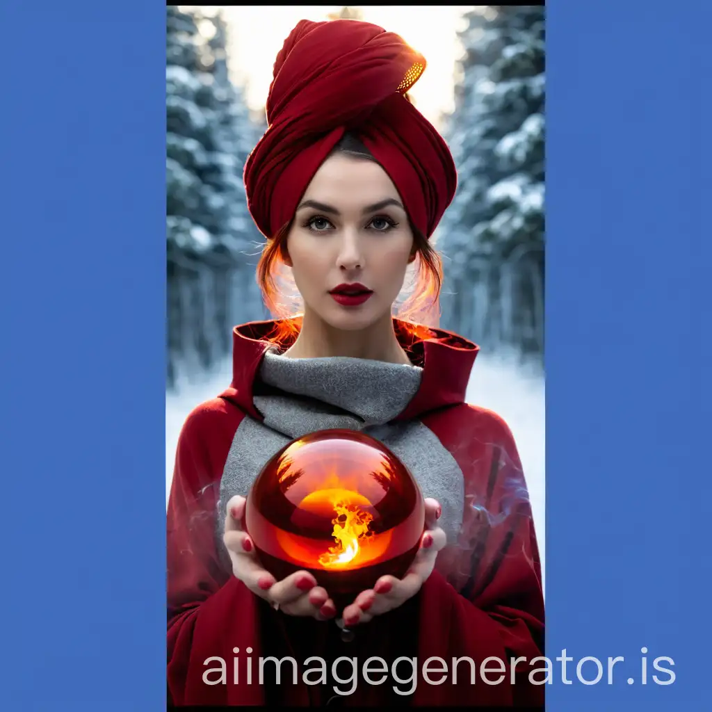 Woman-Holding-a-Magic-Fire-Ball-with-Glowing-Energy