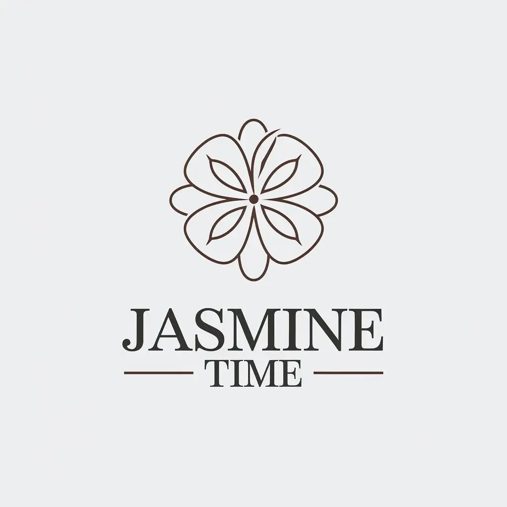 LOGO Design for Jasmine Time Minimalistic Jasmine Symbol for Beauty Spa Industry