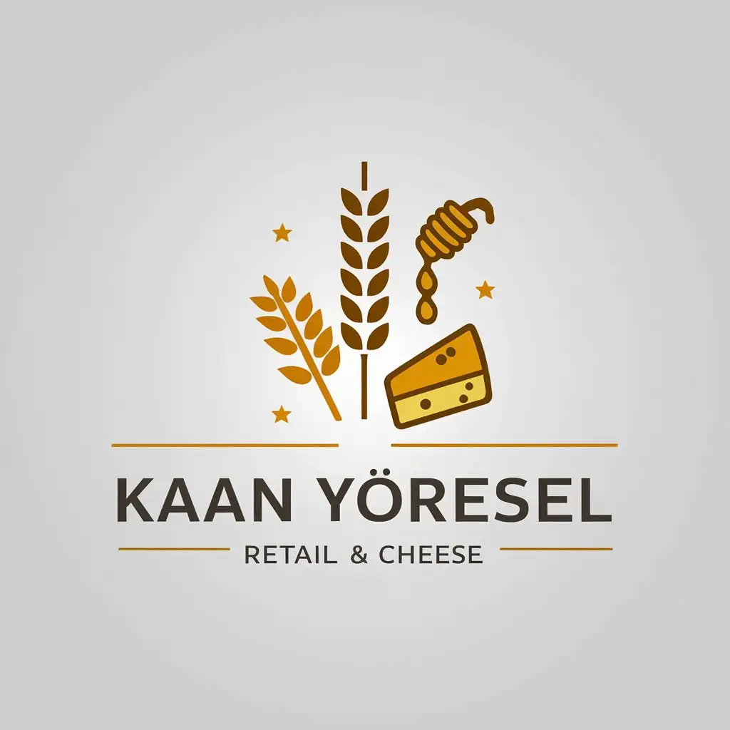 LOGO Design For Kaan Yresel Minimalistic Vector Logo with Wheat Honey and Cheese Theme