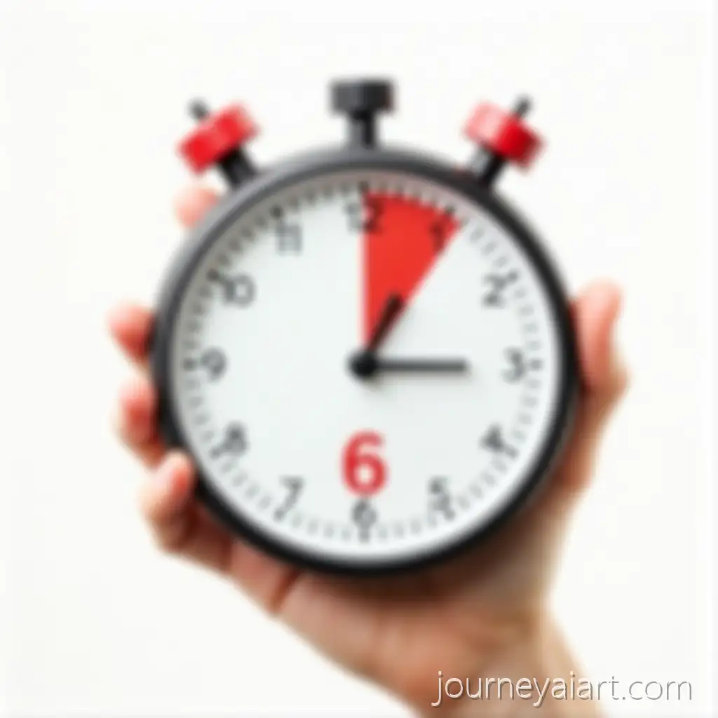 Realistic-Human-Hand-Holding-Minimalist-Stopwatch-with-Red-Accents-on-White-Background