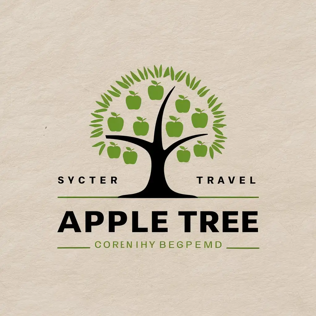 a vector logo design,with the text "Apple tree", main symbol:Apple,Moderate,be used in Travel industry,clear background