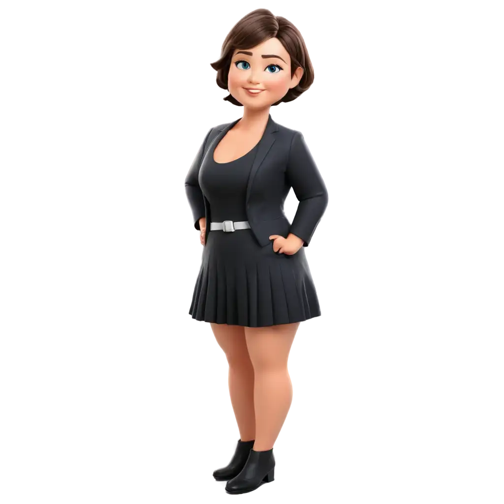 PNG-Mascot-Woman-with-Short-Hair-and-Chubby-Features-AIGenerated-Image