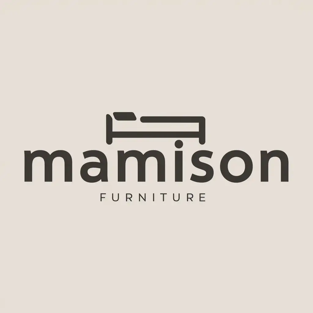 a logo design,with the text "Mamison", main symbol:bed,Moderate,be used in Furniture industry,clear background