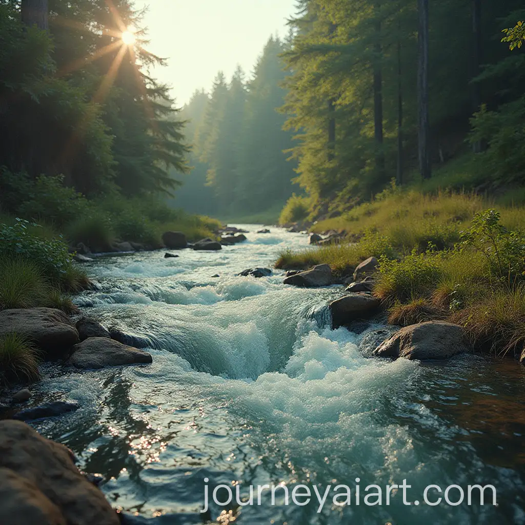 River-with-Clear-and-Dirty-Water-for-Advertising-Spot