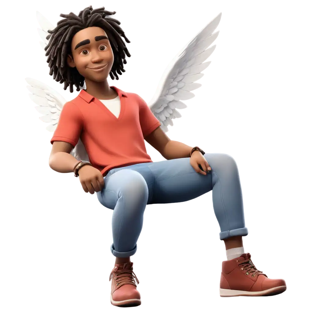 3D-African-American-Cupid-PNG-with-Wings-Dred-Locs-and-Stylish-Clothing-Perfect-for-Digital-Art-and-Creative-Projects