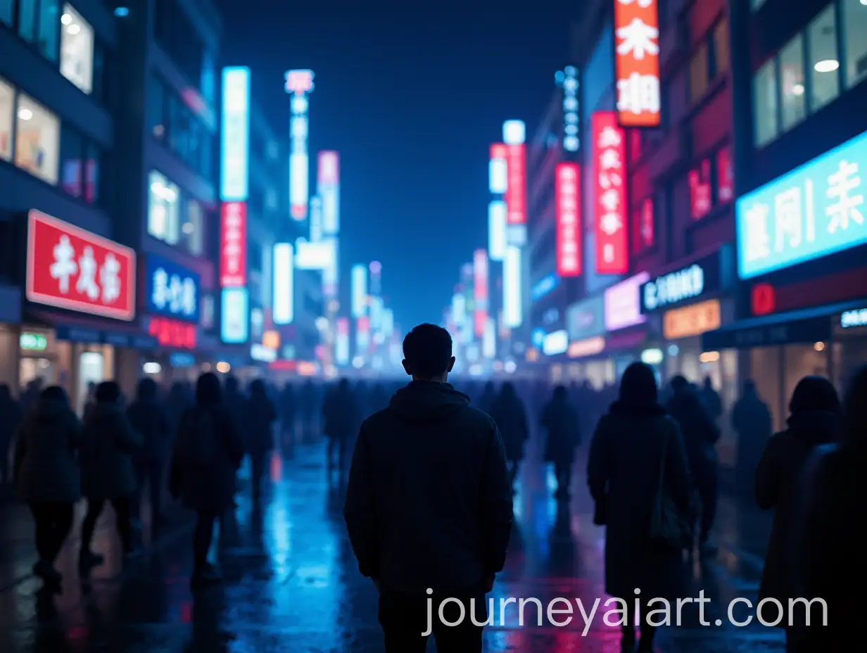 Lonely-Man-in-Neon-Lit-Tokyo-Streets-on-a-Rainy-Night