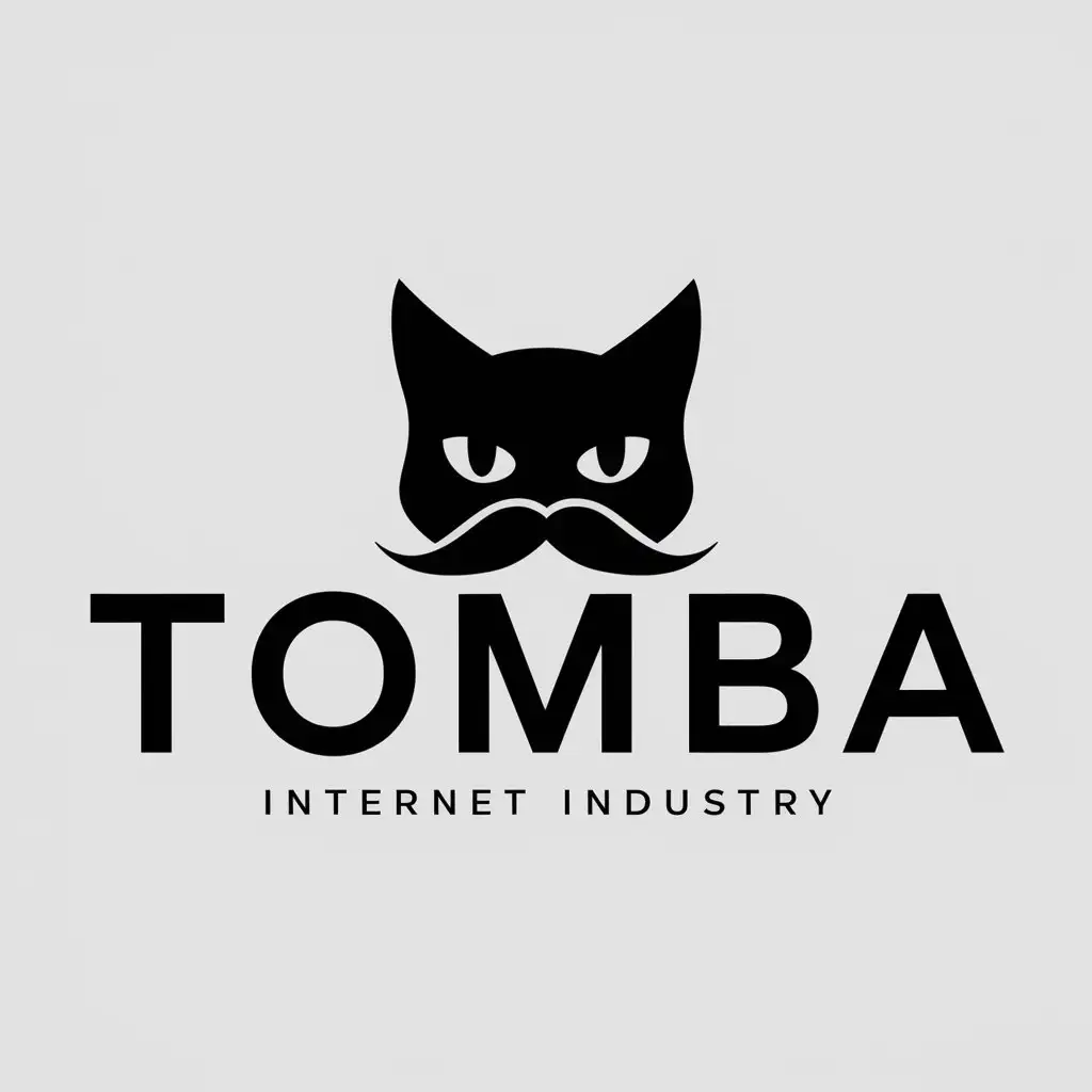 LOGO-Design-For-TOMBA-Elegant-Cat-Silhouette-with-Mustache-for-Internet-Industry