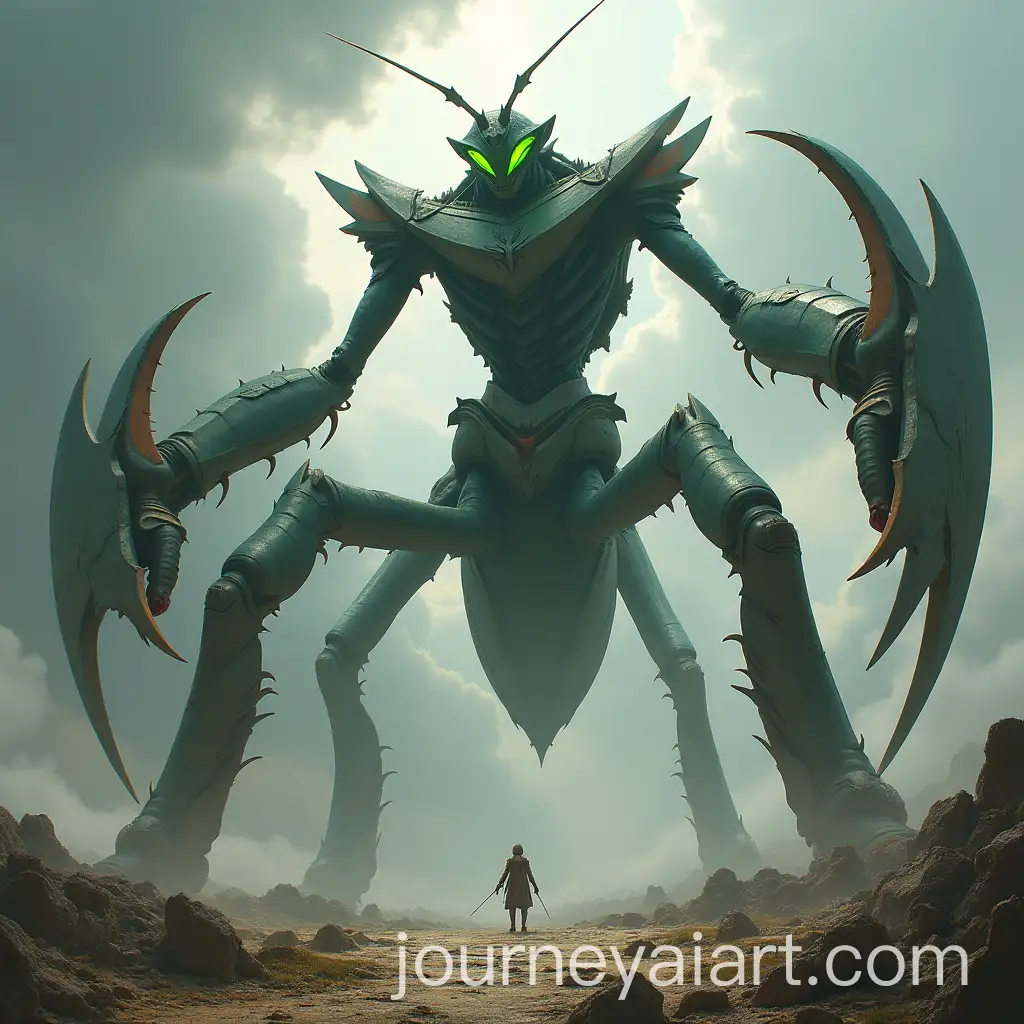 Colossal-Warrior-Mantis-Dominating-a-Cracked-Landscape
