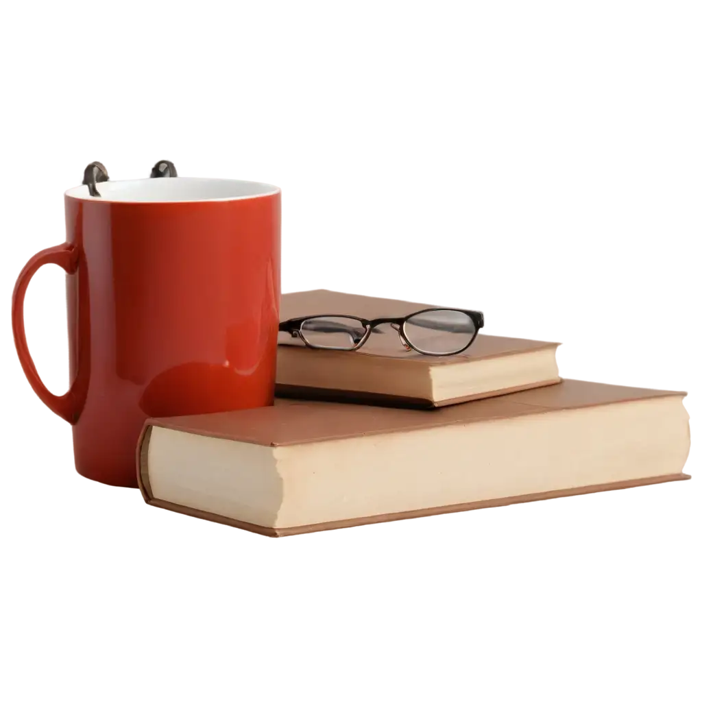 HighQuality-PNG-Image-of-a-Book-Cup-and-Glasses-Perfect-for-Various-Applications