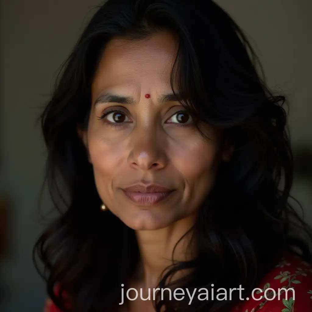Portrait-of-a-Mature-Indian-Woman-with-Natural-Beauty