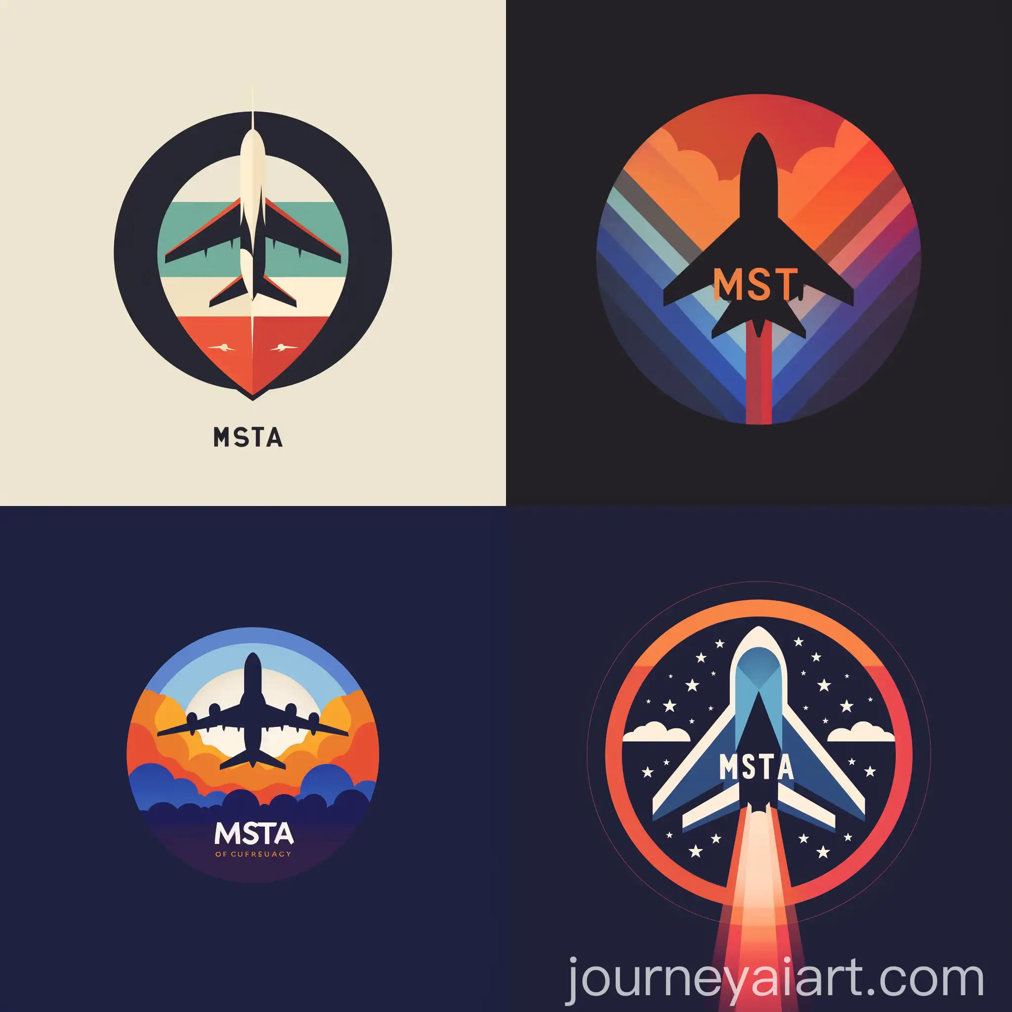 Abstract-Shield-Emblem-Logo-Design-with-Plane-Silhouette-MSTA
